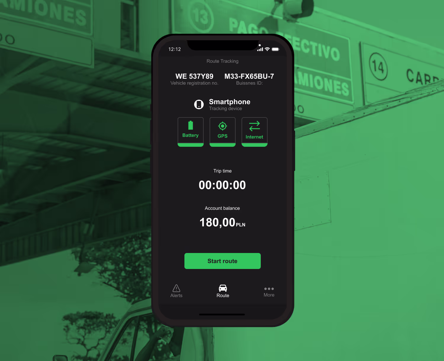 Toll app redesign shown on a phone