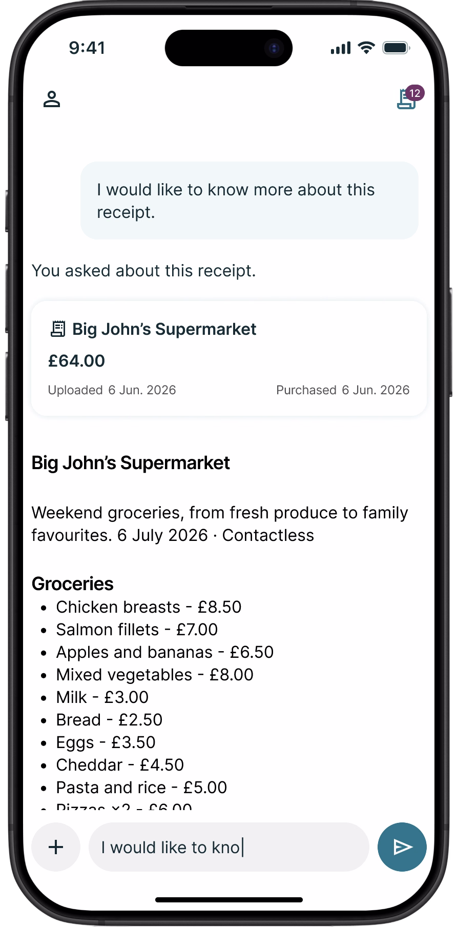 Spending insights screen