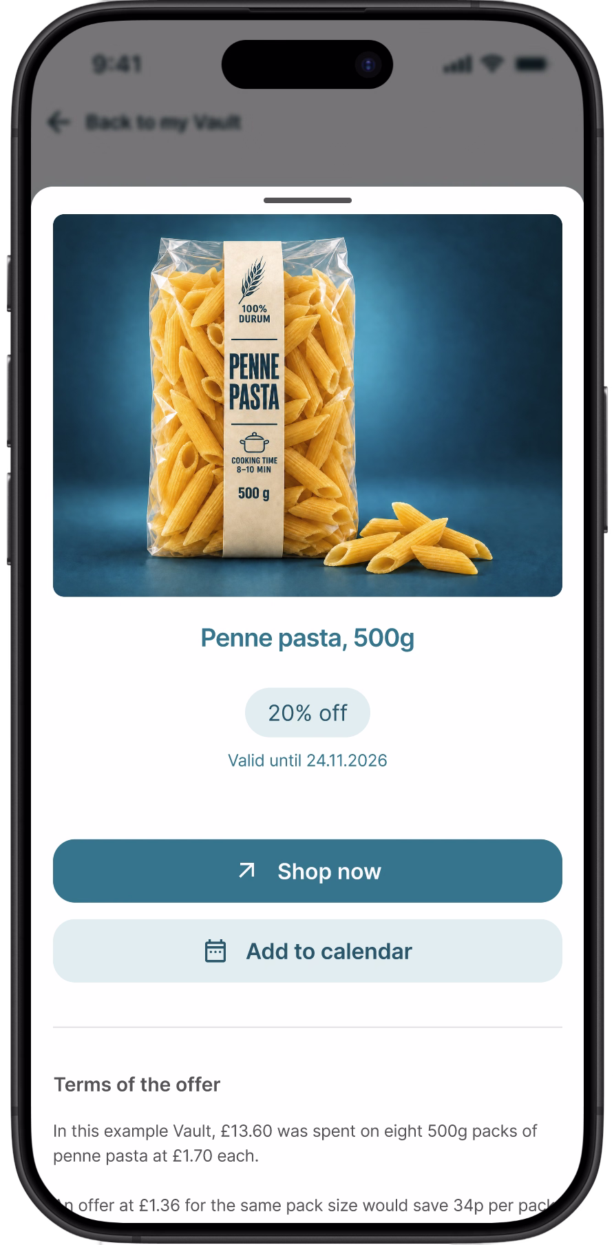 Offer screen