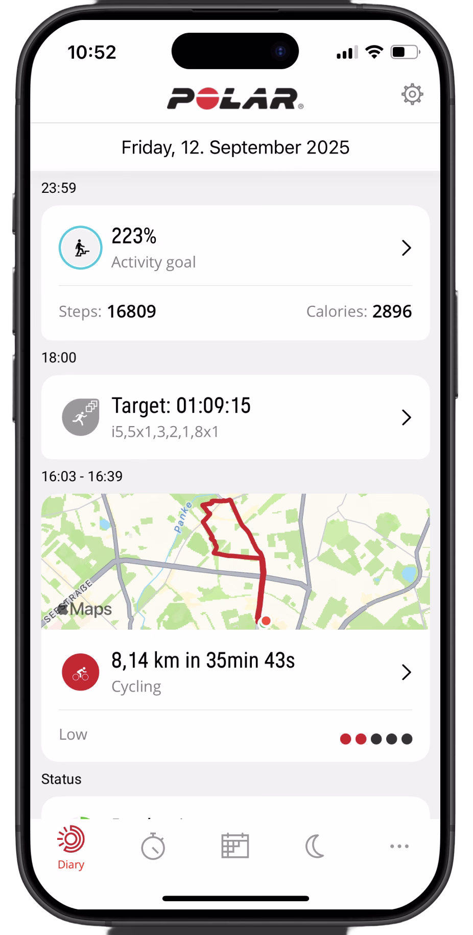 Polar mobile diary